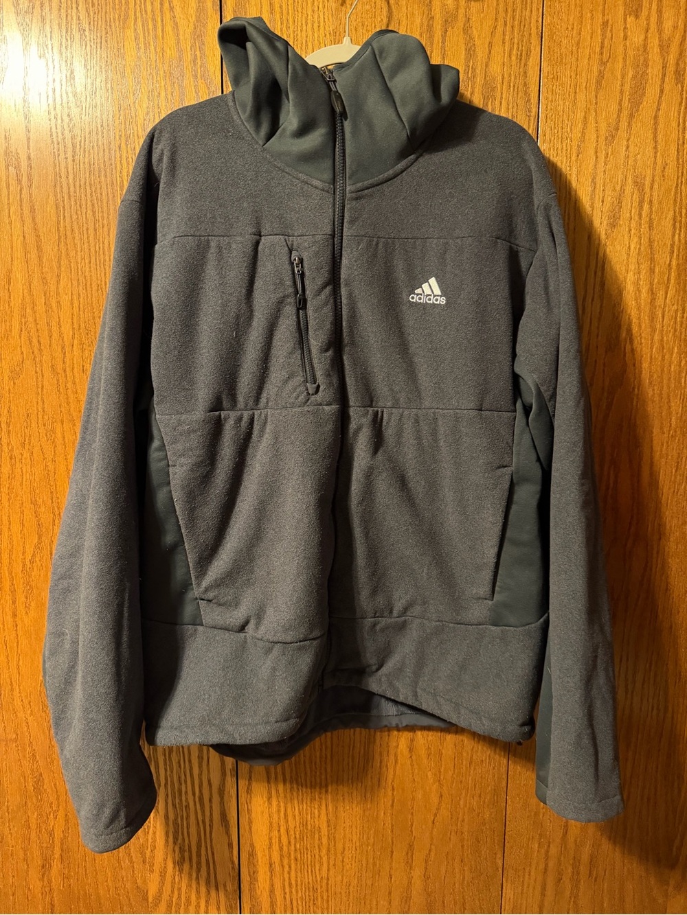 adidas Gray Men's Performance Full-Zip Hooded Jacket